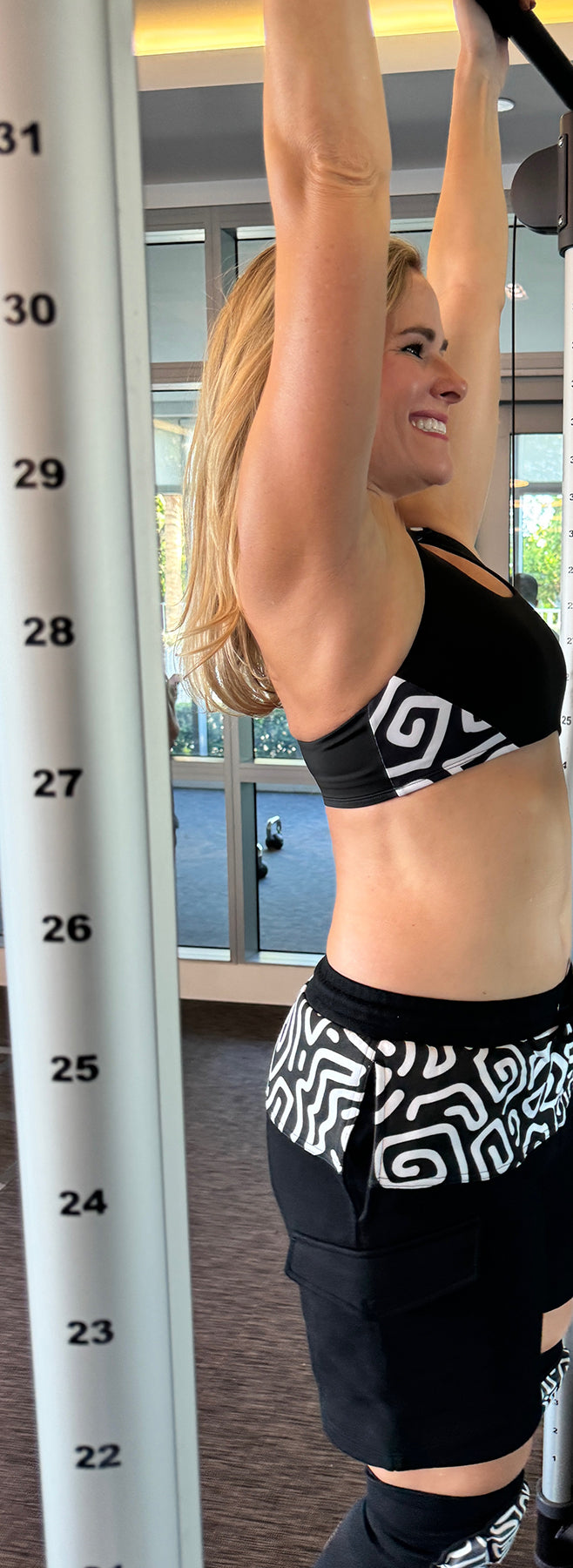 Black racer back sport bra