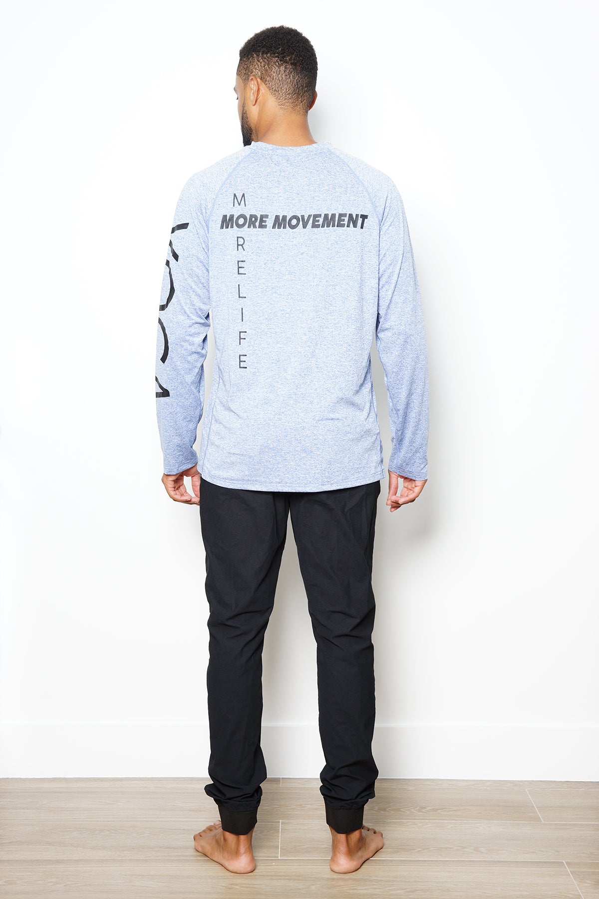 Yoga Globetrotter signature long sleeve tee heathered blue